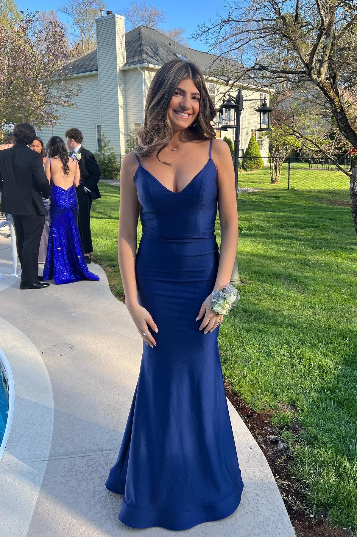 Straps Lavender Mermaid Formal Dress with Train