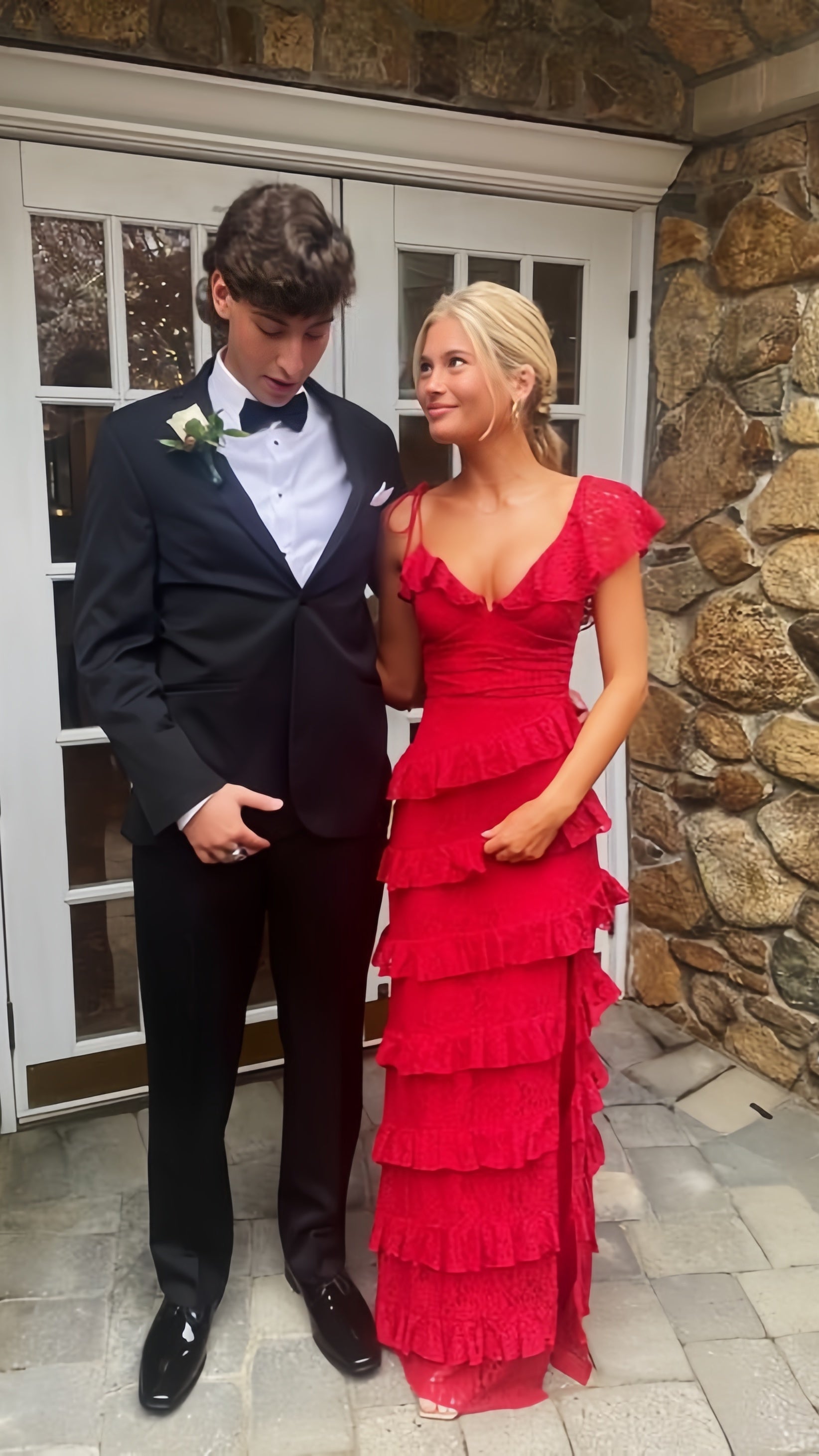 Red Lace Sheath Long Prom Dress | Prom Mirror – prommirror