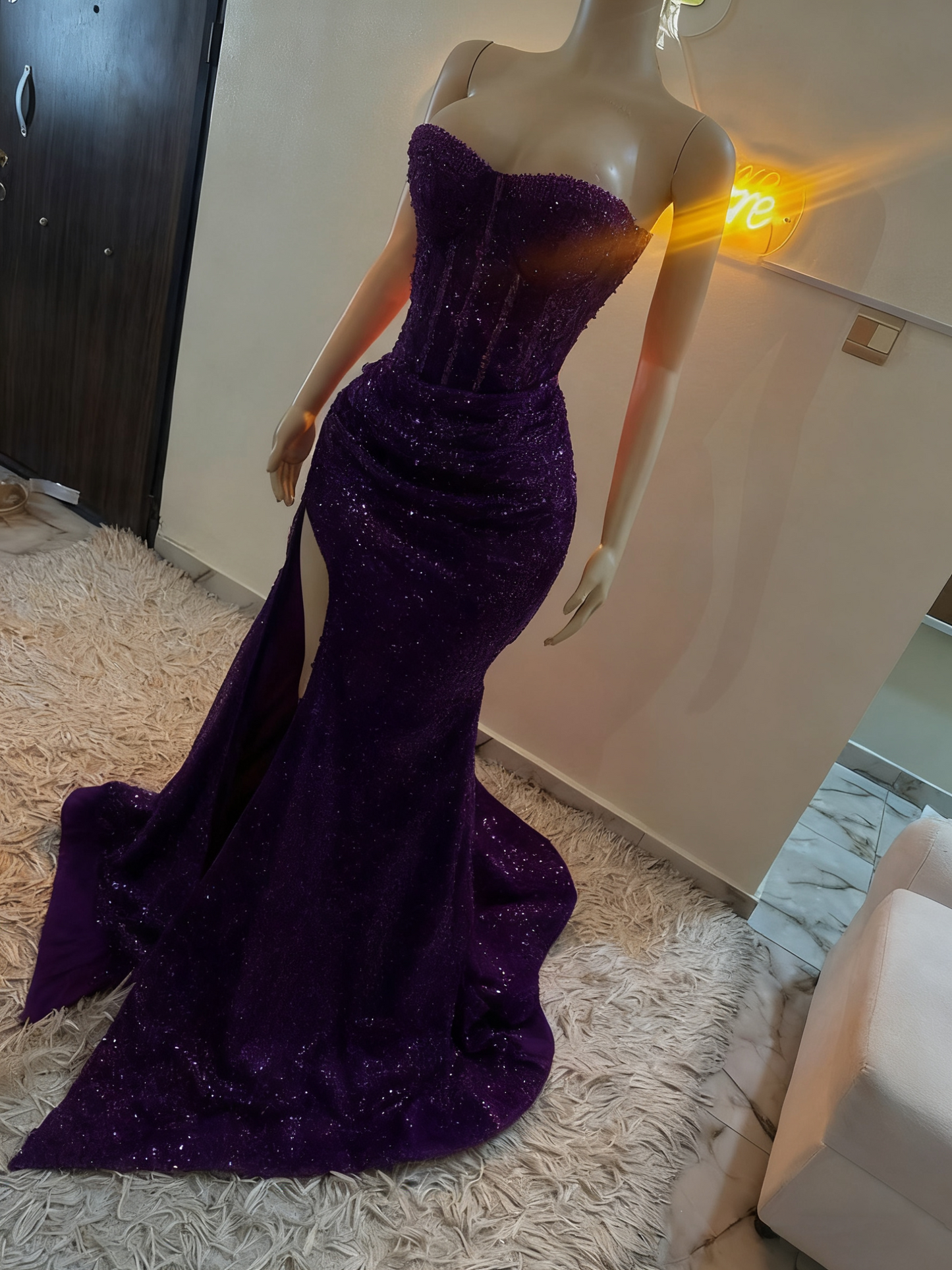 Stunning Mermaid Sweetheart Red Slit Sequin Prom Dresses Inspiration Prom Dress Princess Graduation Dress