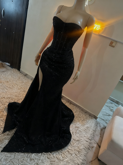 Stunning Mermaid Sweetheart Red Slit Sequin Prom Dresses Inspiration Prom Dress Princess Graduation Dress