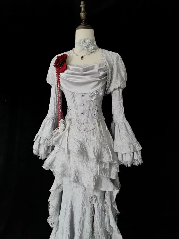 White Retro Fashion Elegant Long/Short Lace Homecoming Dress Prom Dress Evening Gown