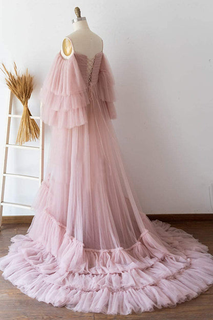 PM437,Prom Mirror Girl Prom Dresses,Pink Tulle Prom Evening Dresses,Pink Celebration Dress