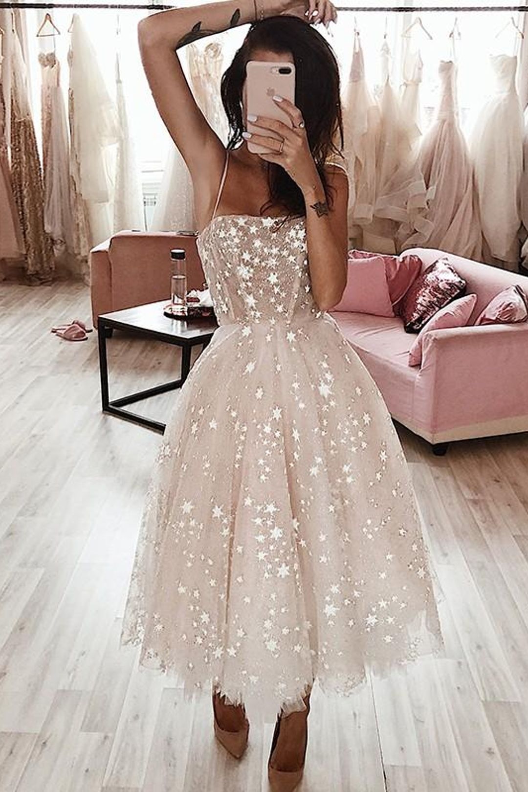 PM218,Sparkly Sequins Homecoming Dress Starry Night Short Wedding Gown