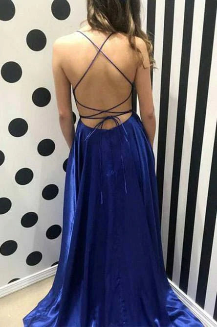 PM107,Spaghetti Strap Simple Prom Dress With Side Slit, Long Bridesmaid Dresses