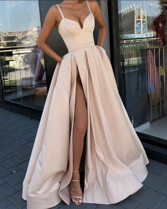 PM009,Simple prom dresses,spaghetti straps evening dress,long evening dresses,a-line formal gown