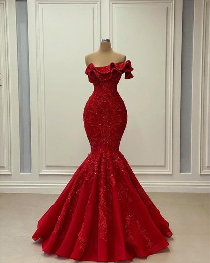 PM075,Red Long Prom Dresses Formal Evening Fancy Dress