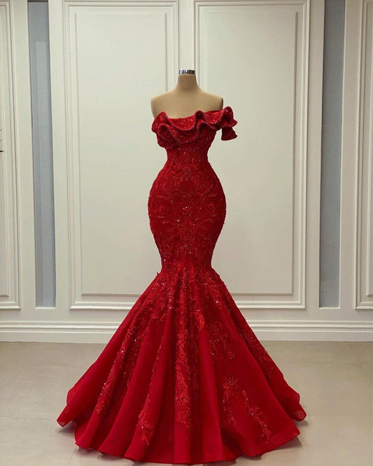 PM075,Red Long Prom Dresses Formal Evening Fancy Dress